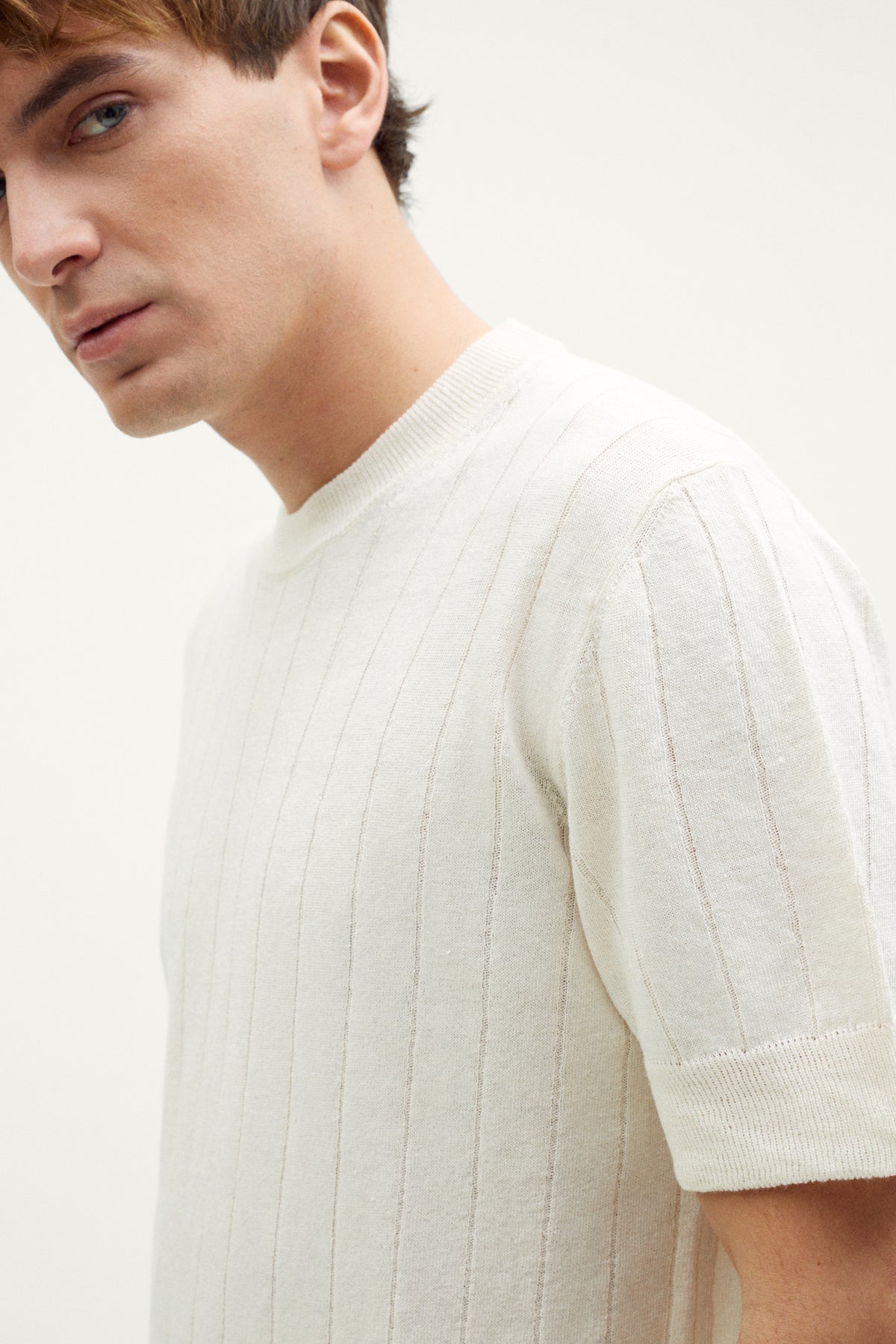 the linen cotton vintage t shirt milk white