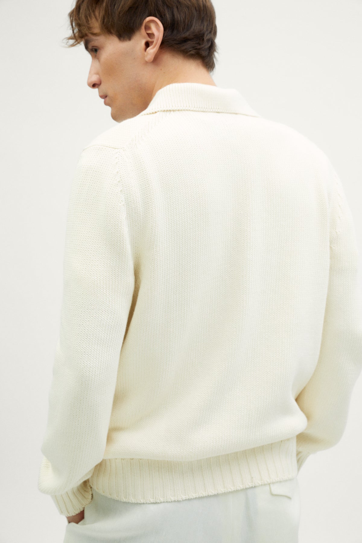 the organic cotton tricot polo milk white