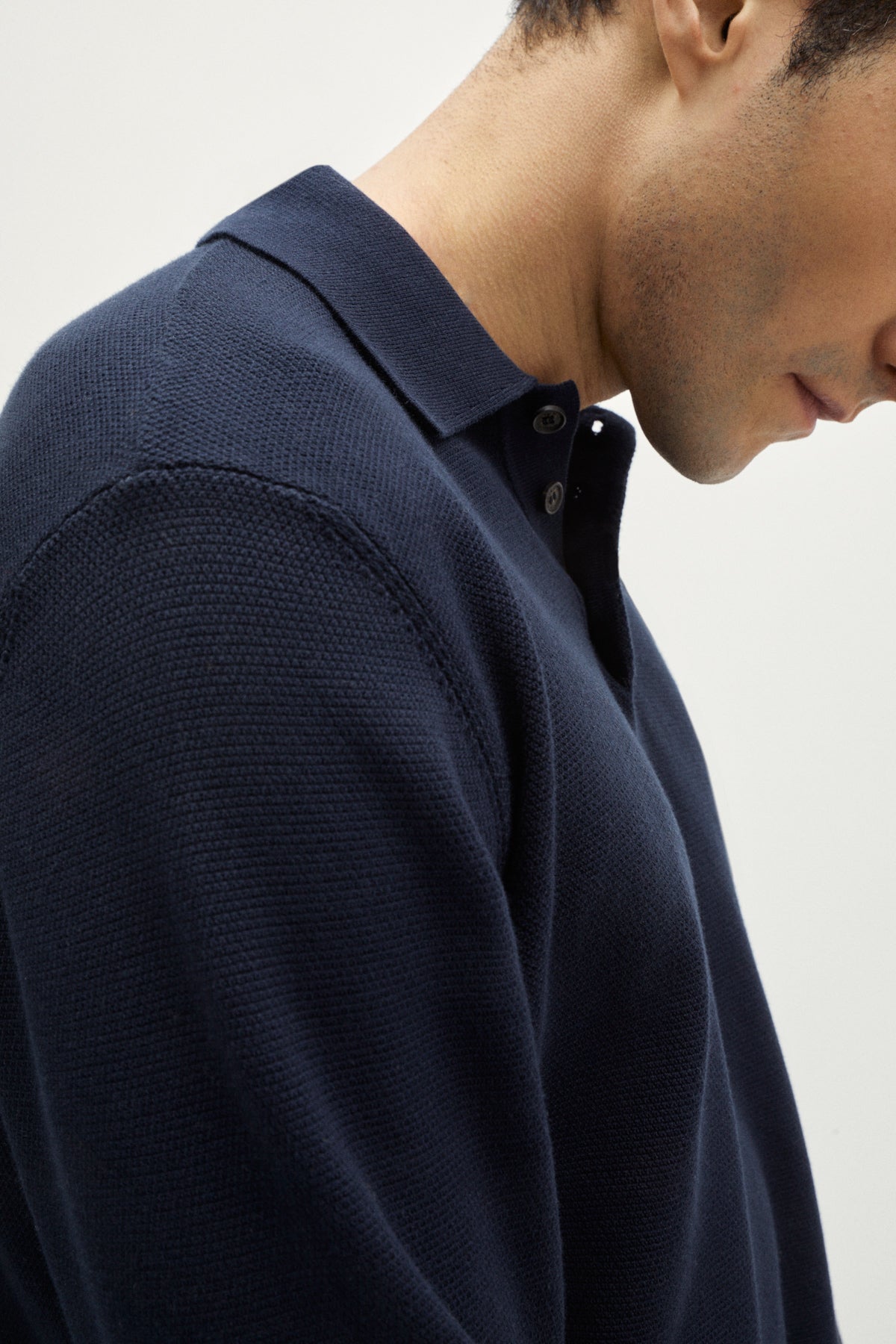 the organic cottone pique polo deep blue
