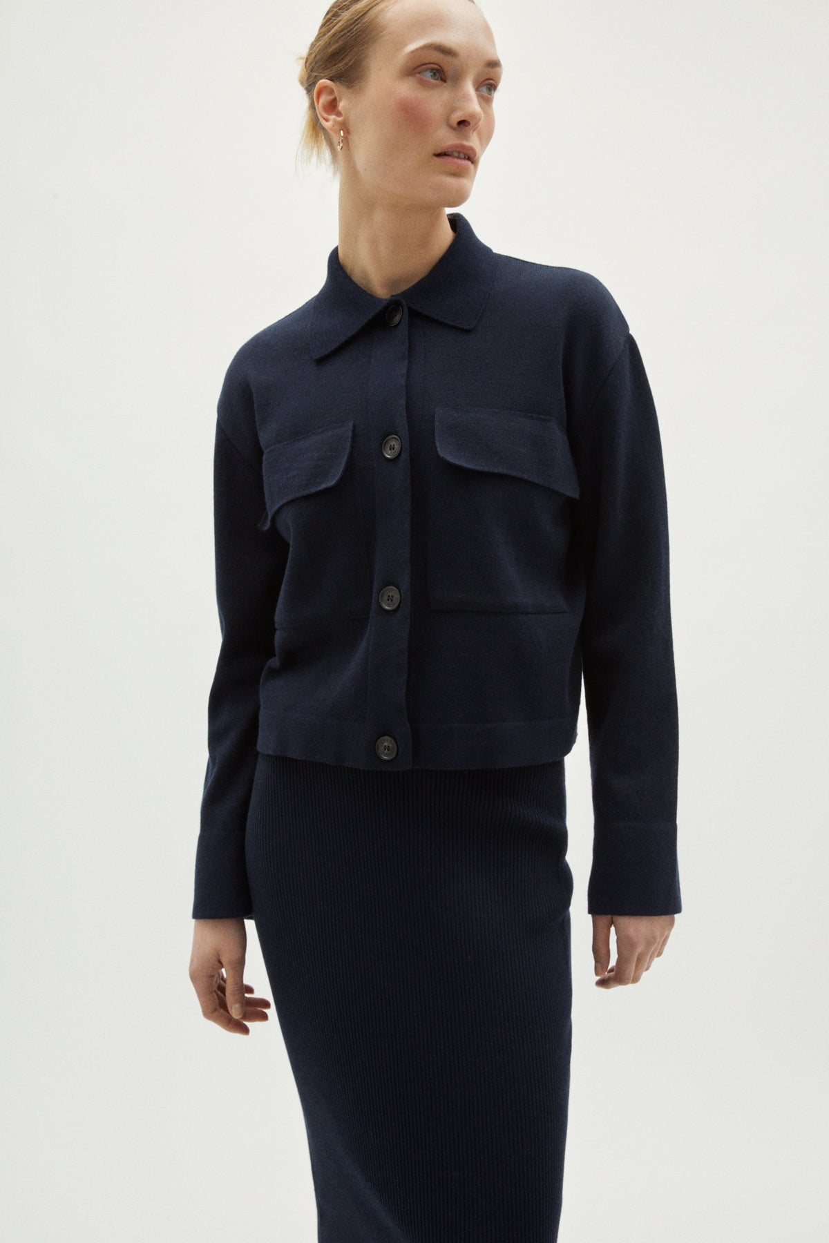 the organic cotton overshirt deep blue