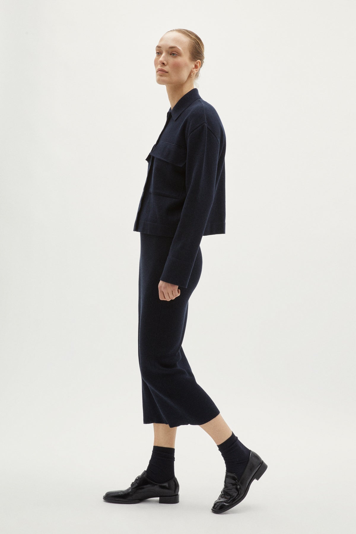the organic cotton overshirt deep blue