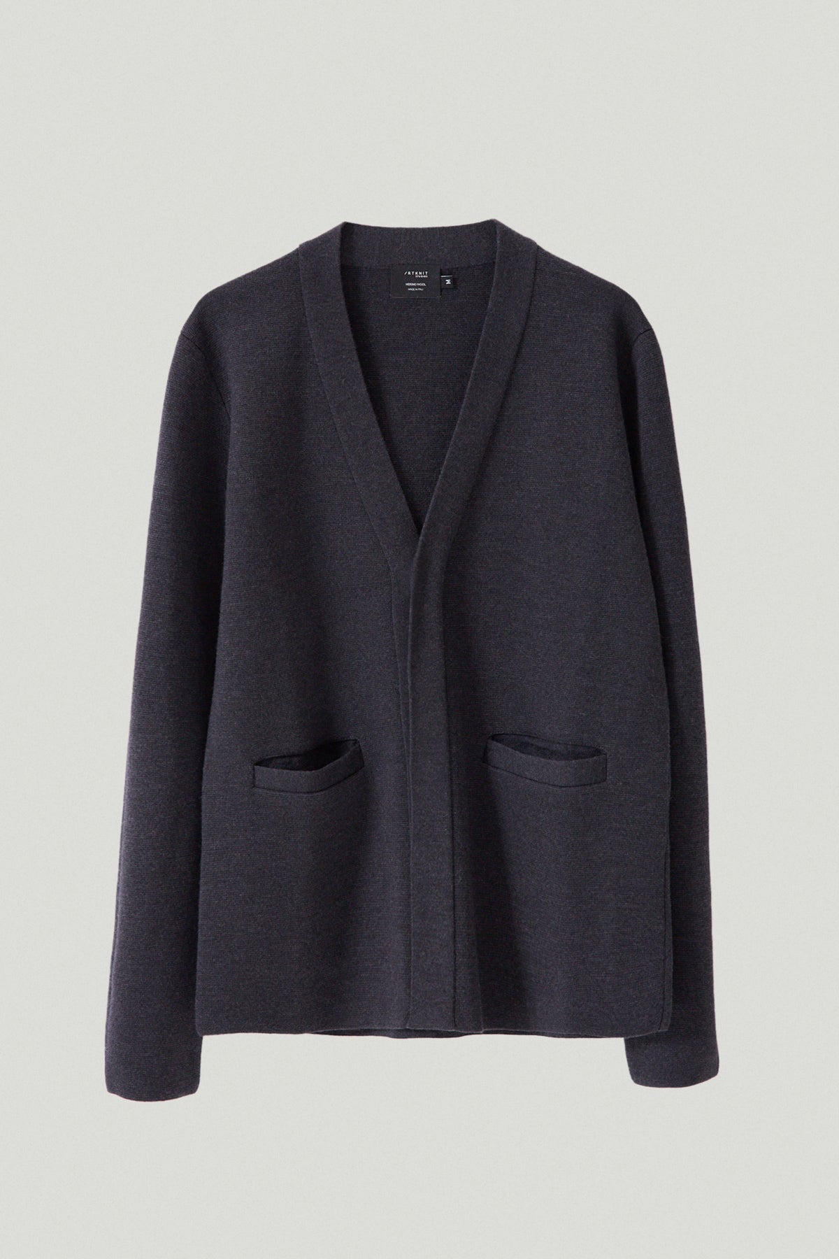 the merino wool shawl cardigan anthracite