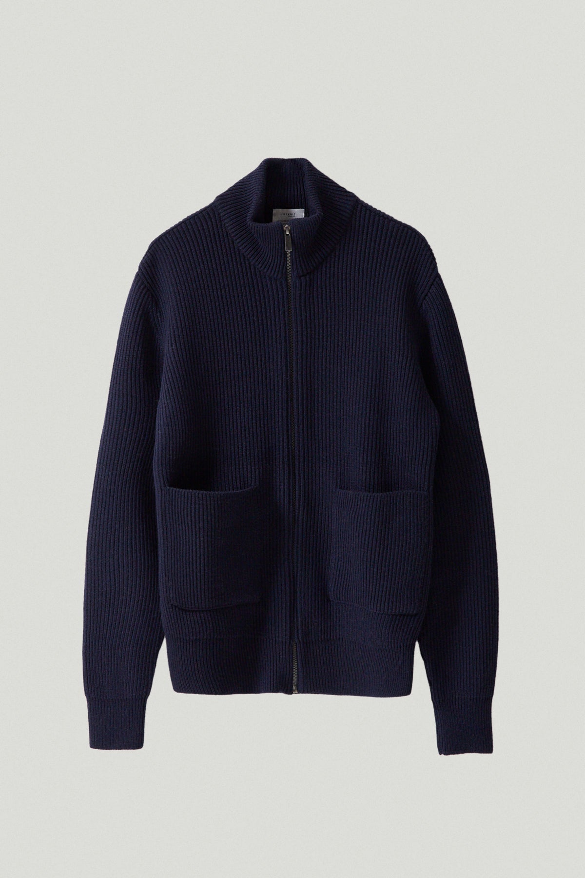 the merino wool zipped cardigan anthracite