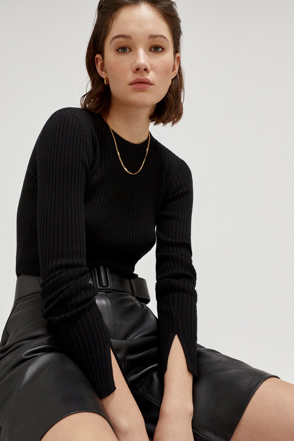 the merino wool ribbed sweater pearl
