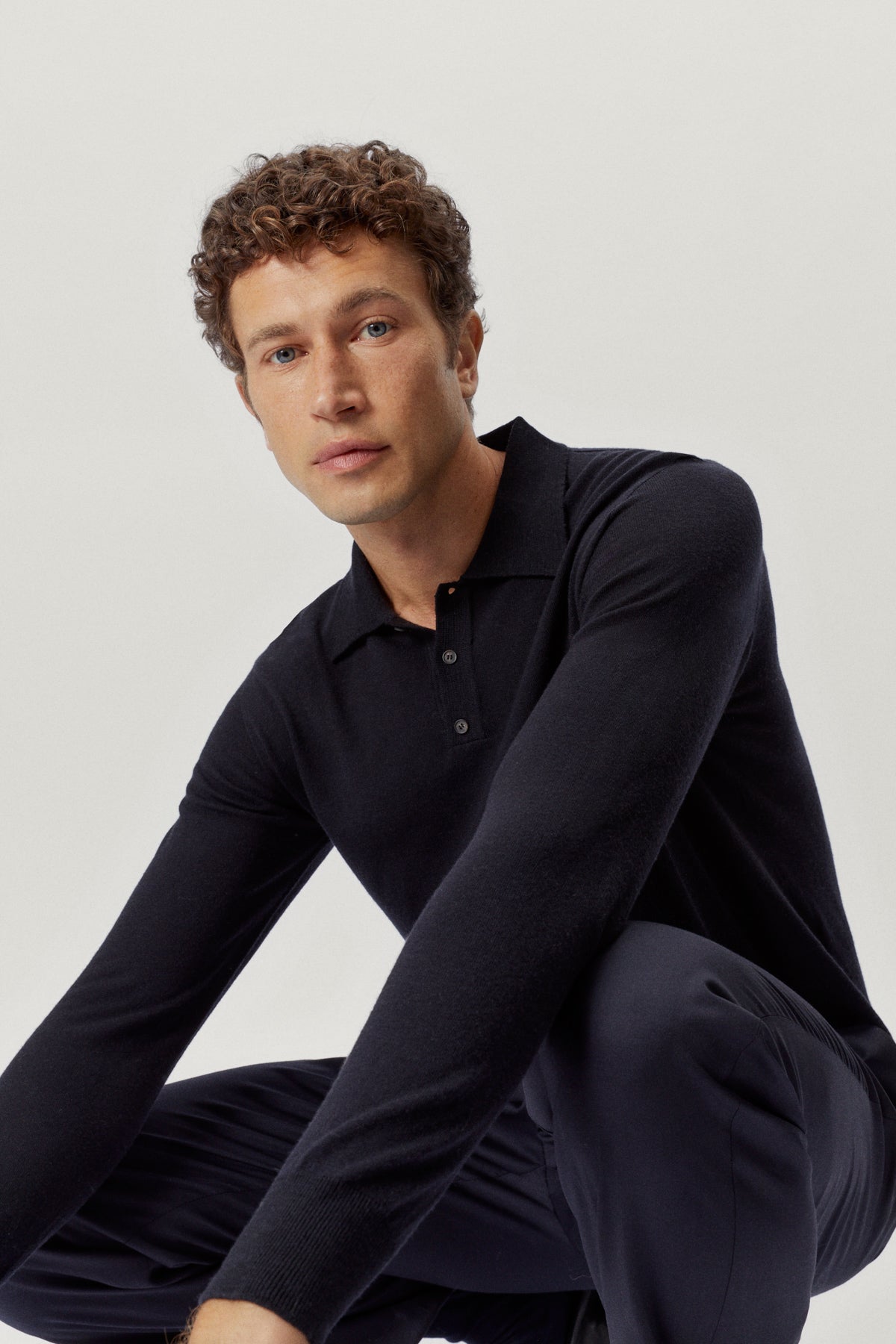 the ultrasoft wool polo midnight blue