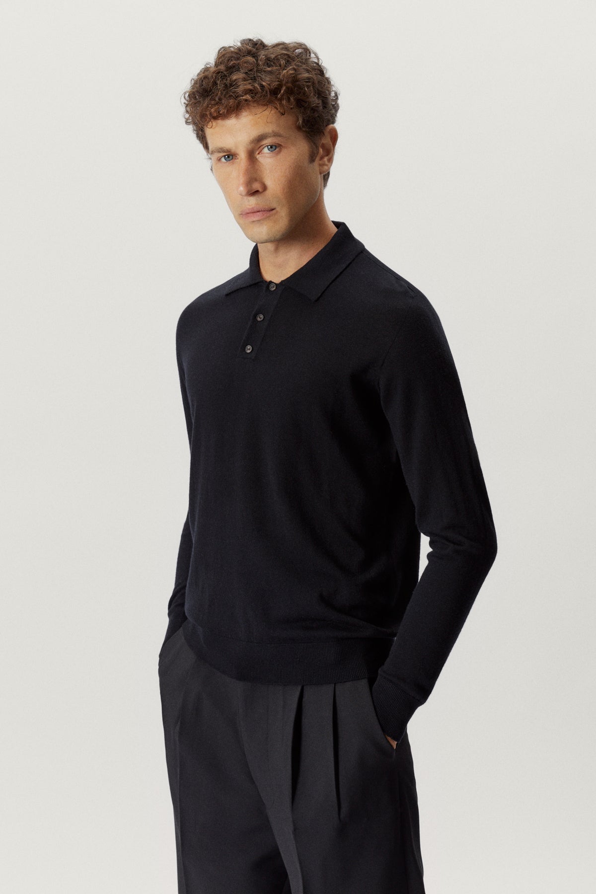 the ultrasoft wool polo black