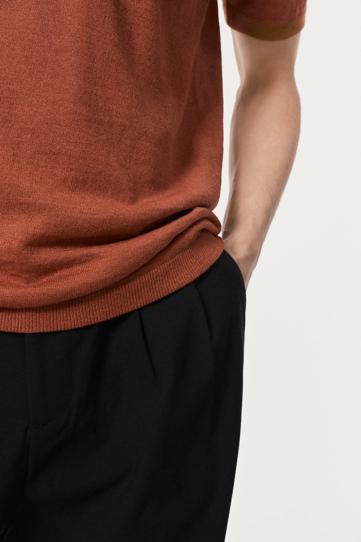 The Linen Cotton Knit T-Shirt - Copper