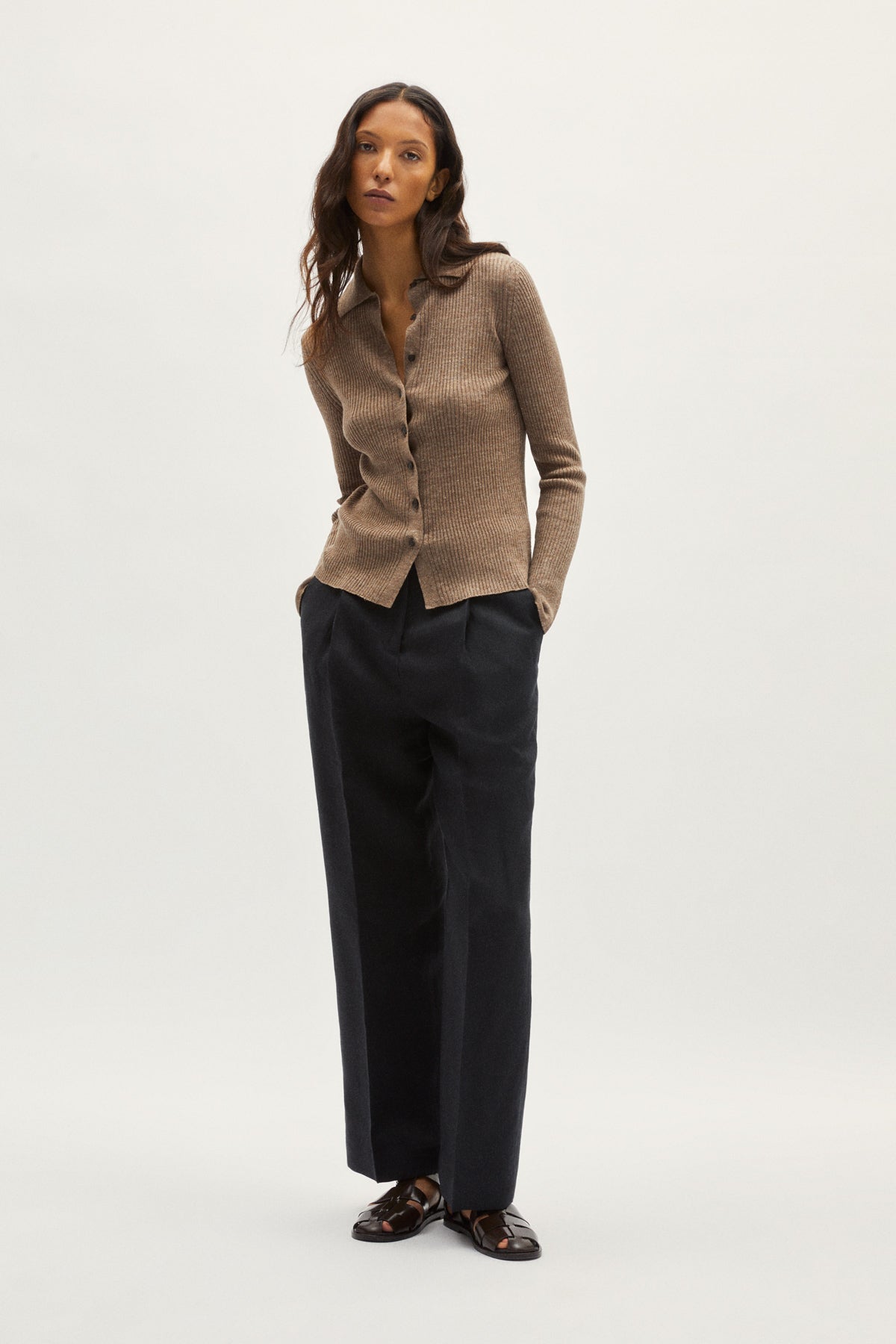 the linen cotton ribbed shirt rope