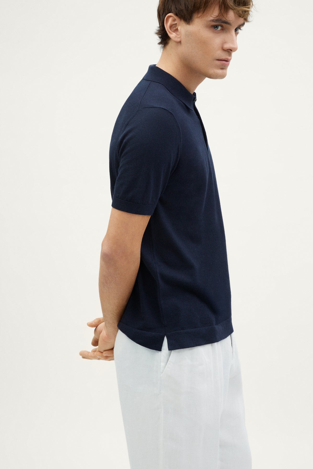 the organic cotton polo deep blue