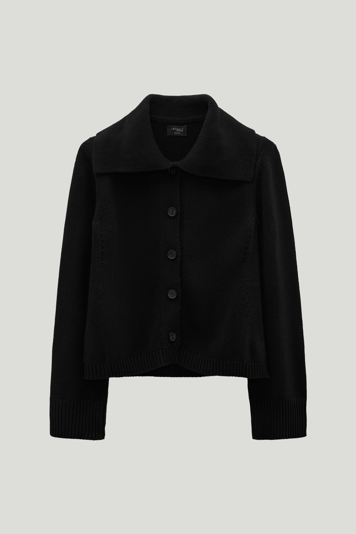 The Organic Cotton Tricot Cardigan black