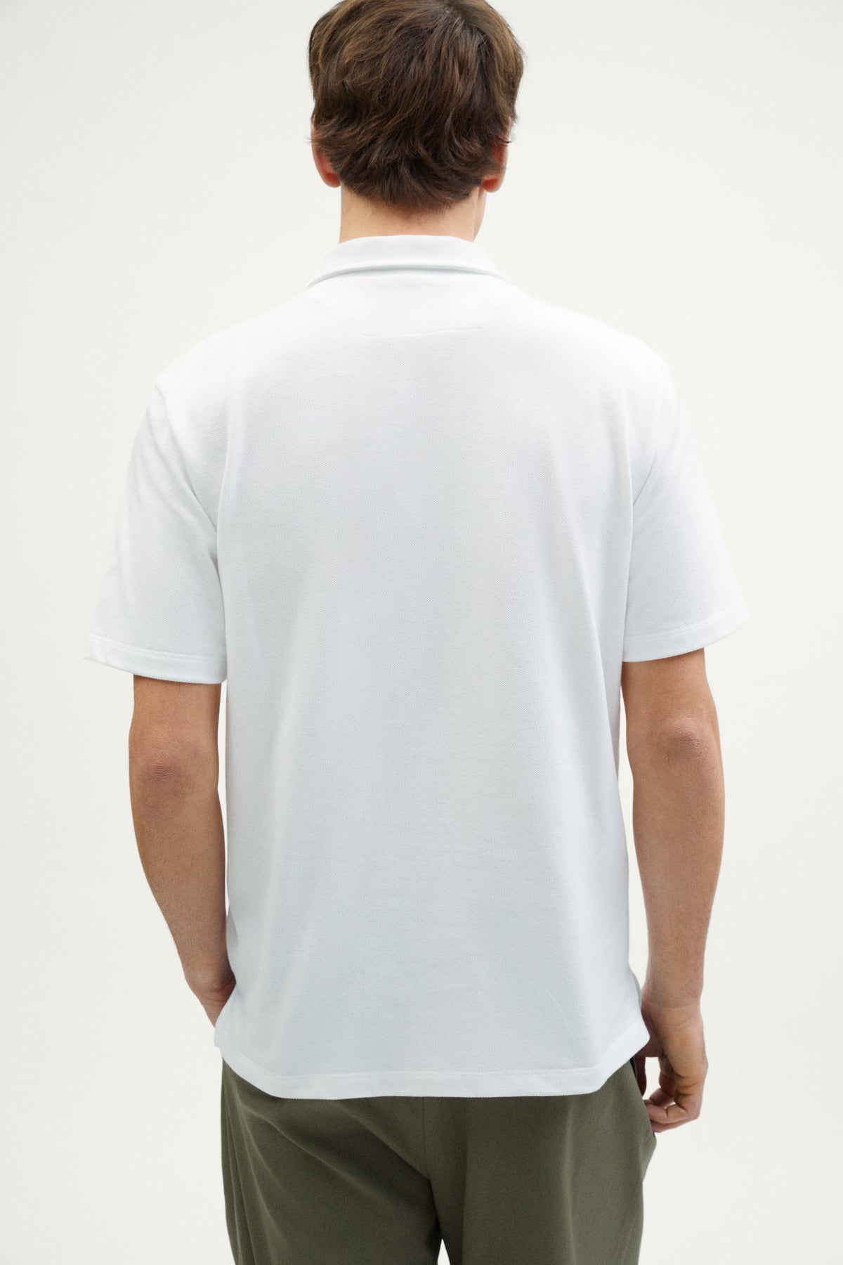 The Organic Cotton Piqué Short Sleeve Polo off white