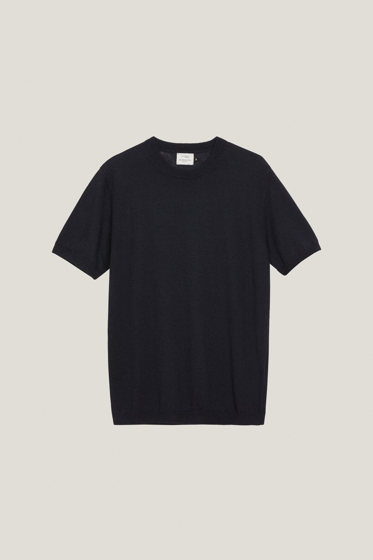  The Linen Cotton Knit T-Shirt blue navy
