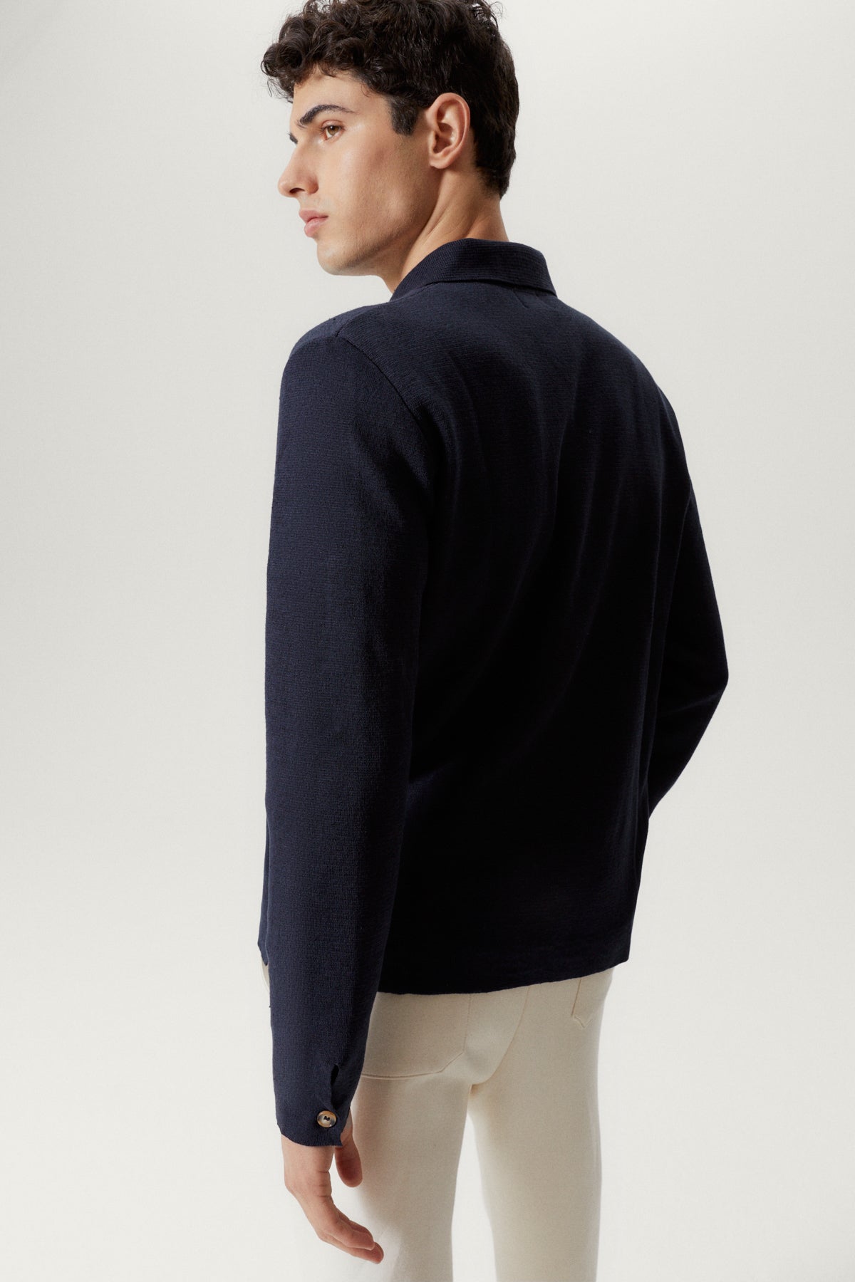 the linen cotton lightweight overshirt blue navy