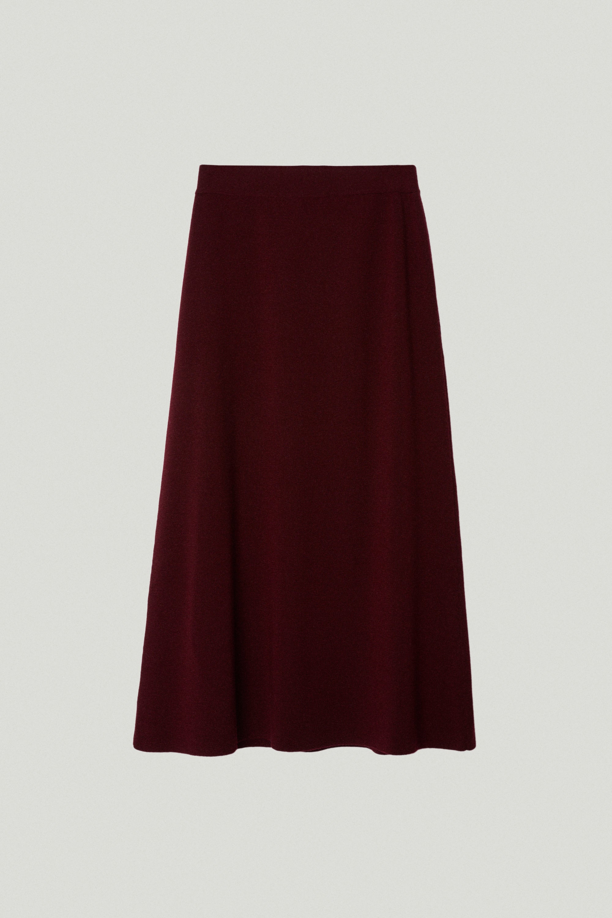 the merino wool flare skirt ruby red