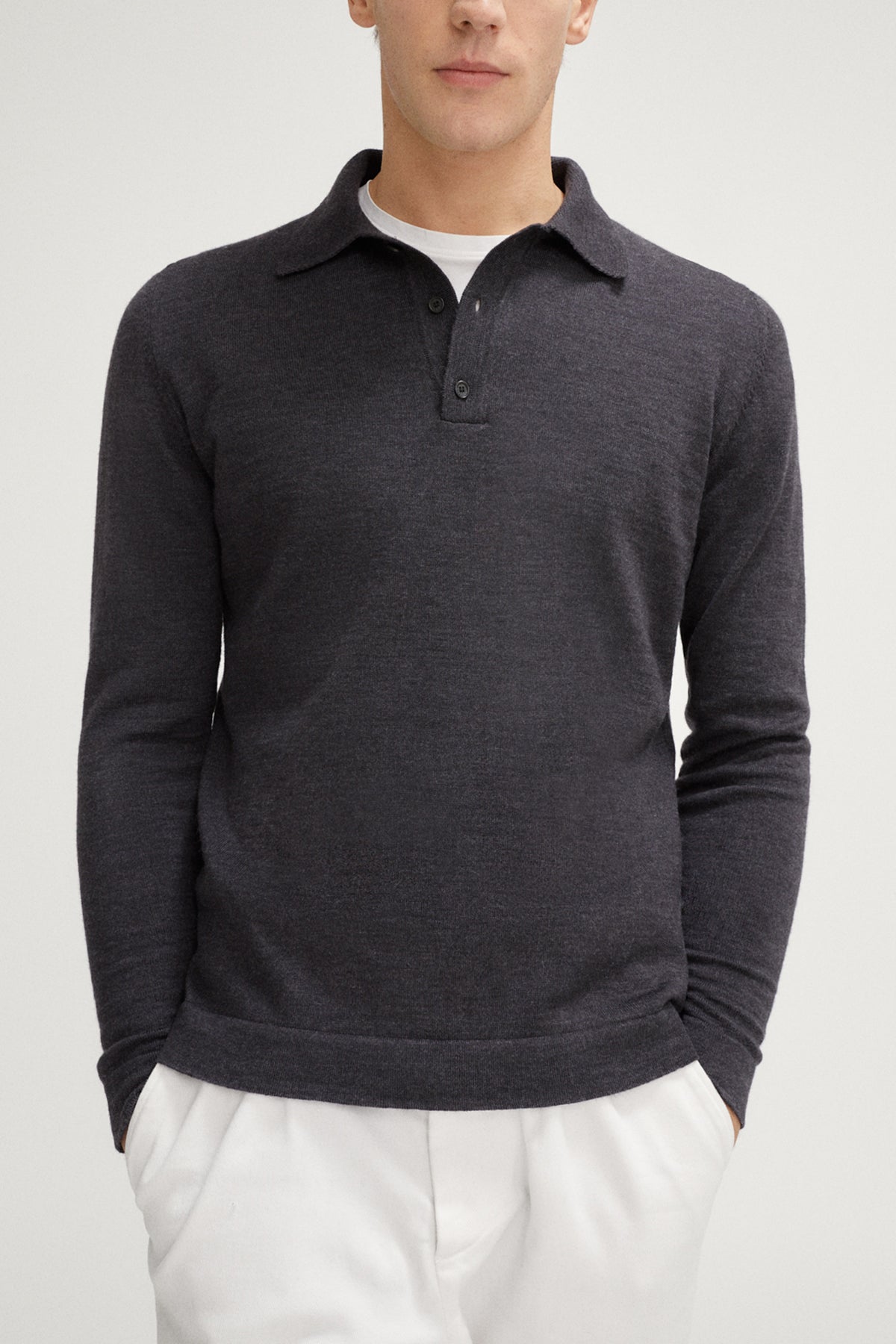The Merino Wool Polo - Imperfect Version | Anthracite Grey