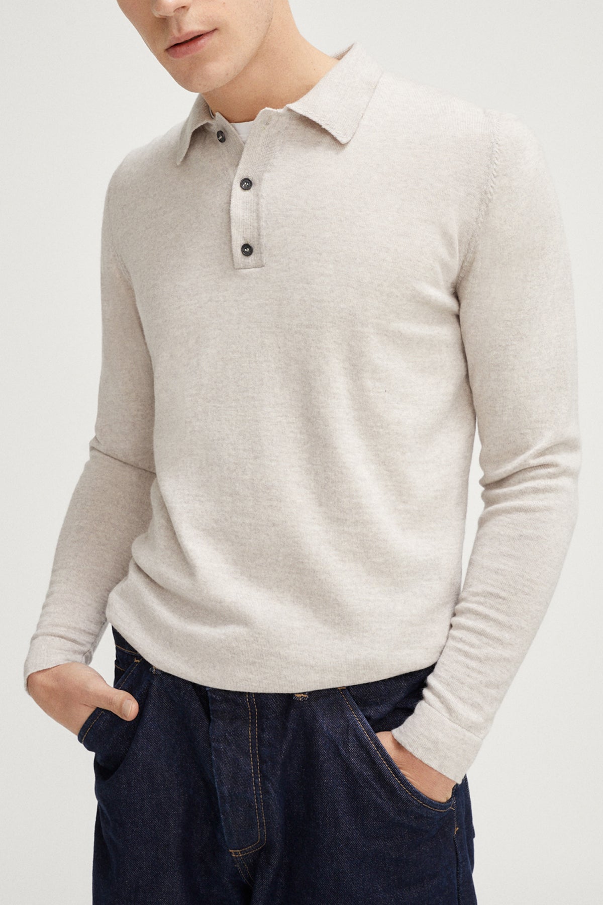 The Merino Wool Polo - Imperfect Version | Pearl