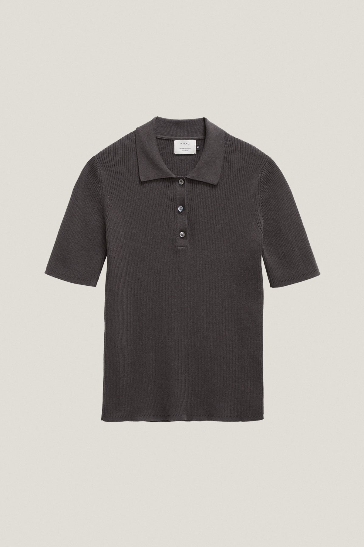 the organic cotton ribbed polo imperfect version graphite