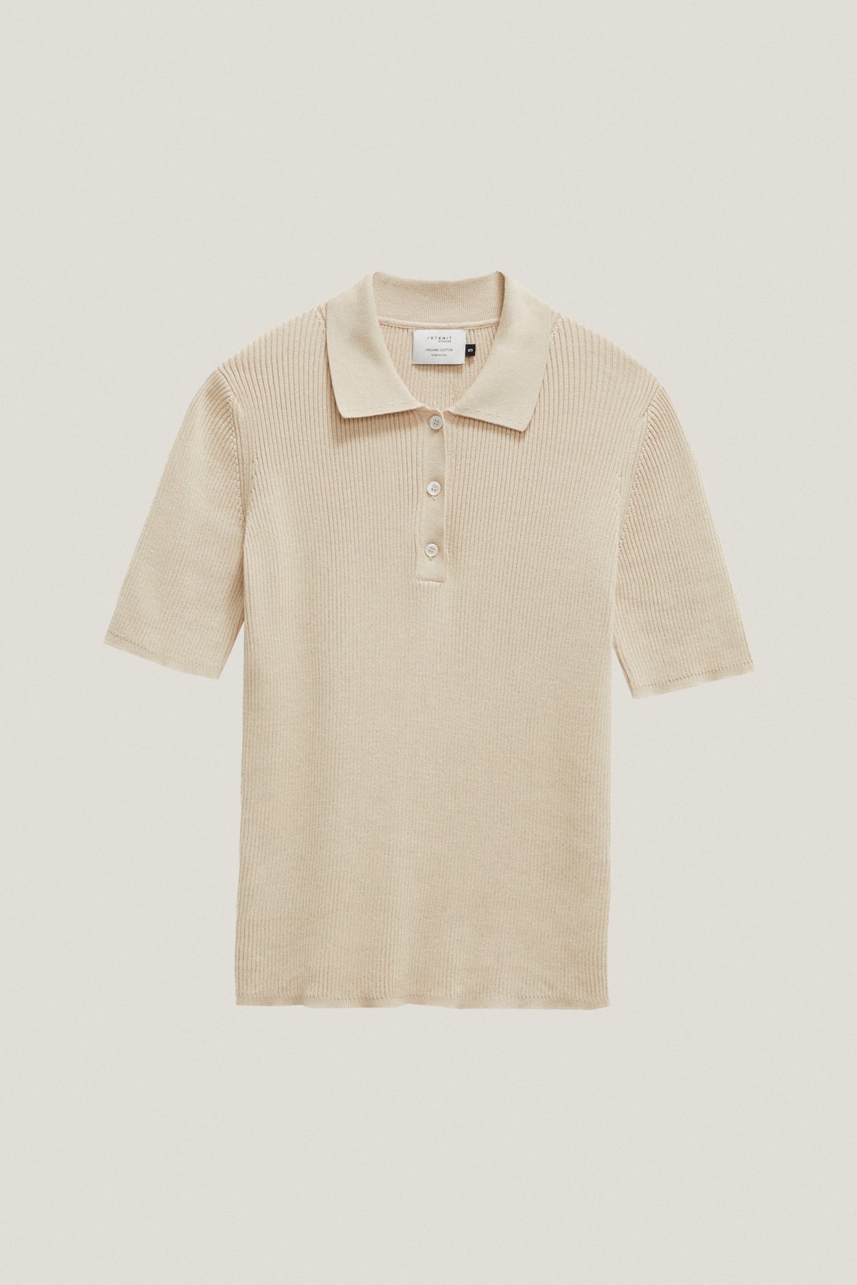 the organic cotton ribbed polo imperfect version sand