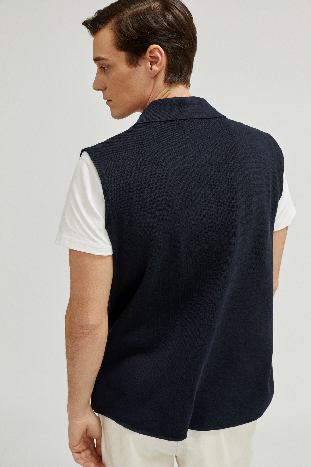 The Organic Cotton Vest blue