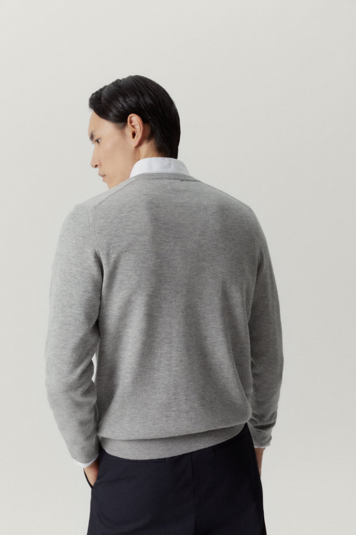 the ultrasoft v neck sweater grey melange