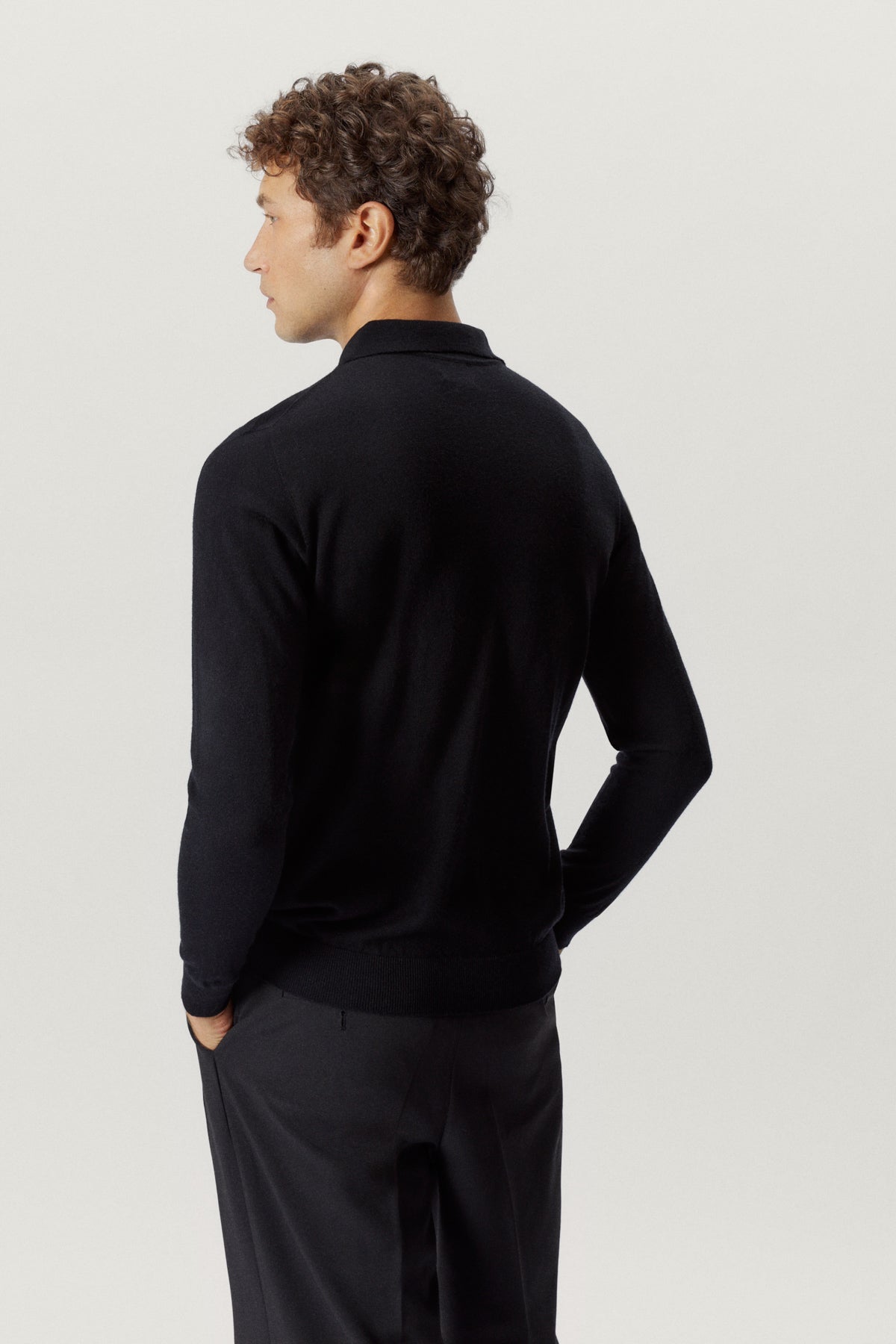 the ultrasoft wool polo black