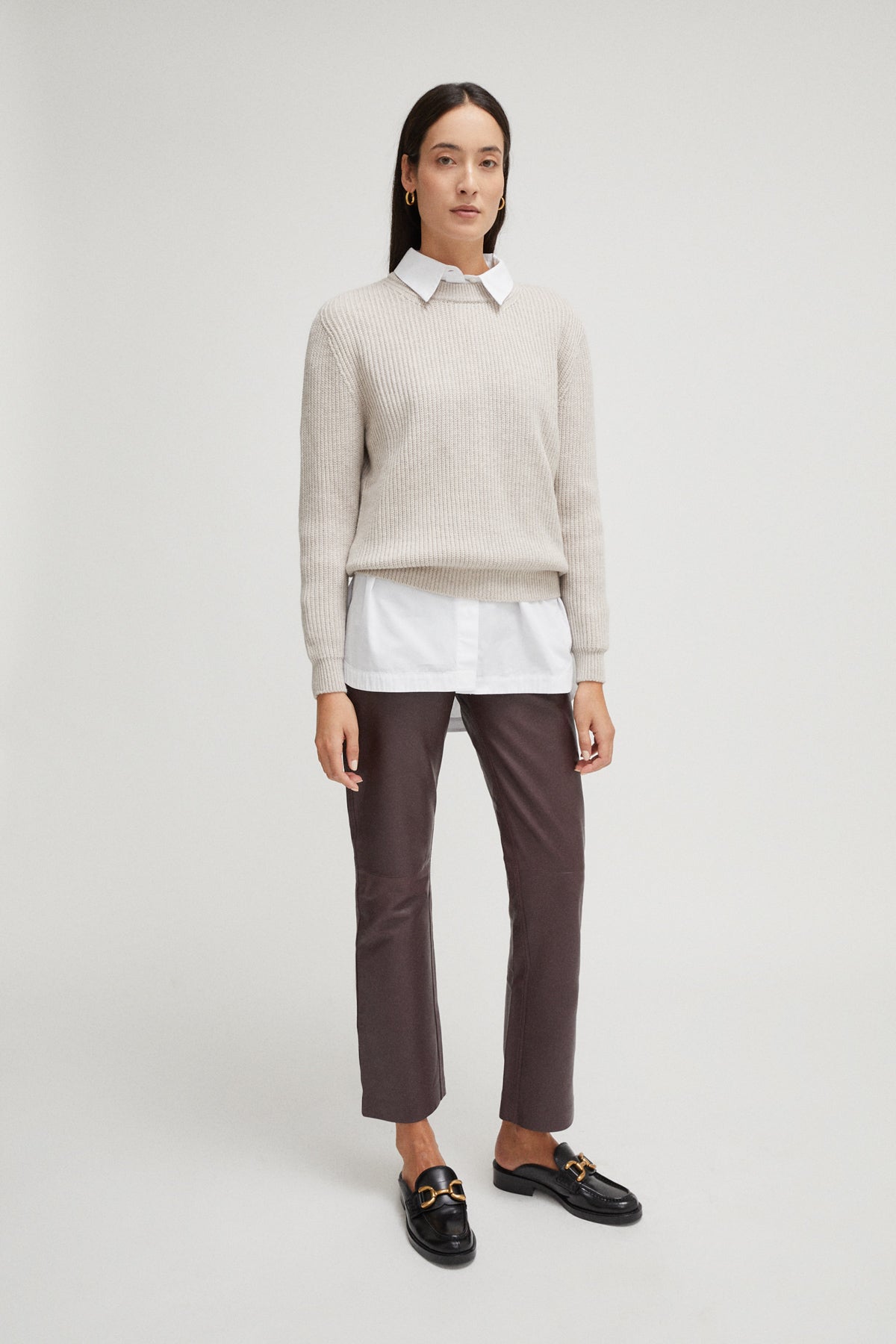the wool perkins sweater greige