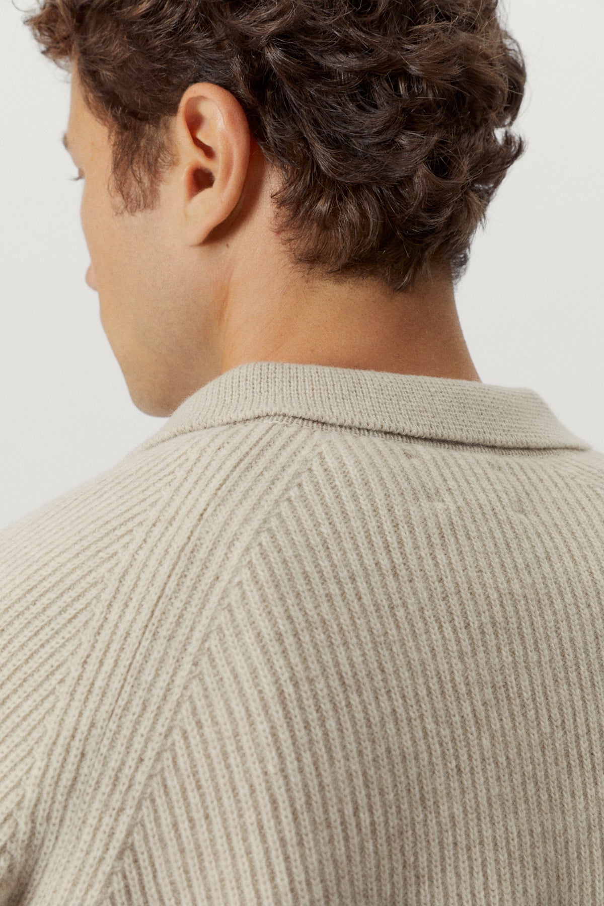 the woolen ribbed polo ecru